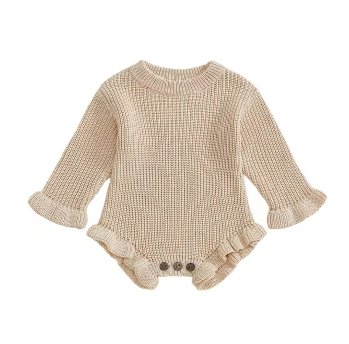 Knit Ruffle leg romper