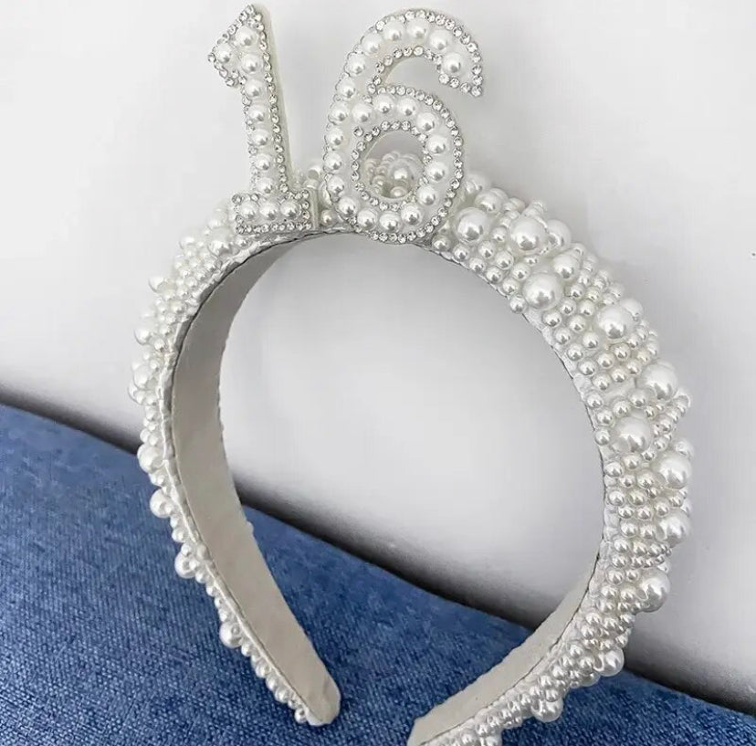 Number Pearl Headband