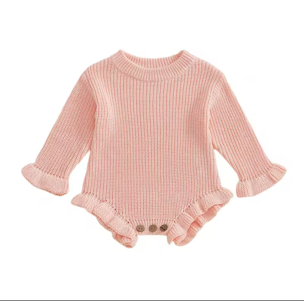 Knit Ruffle leg romper