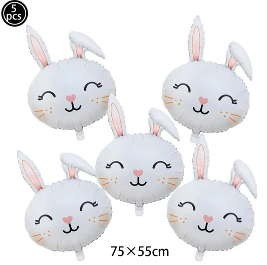 Bunny Head Balloons 5pc