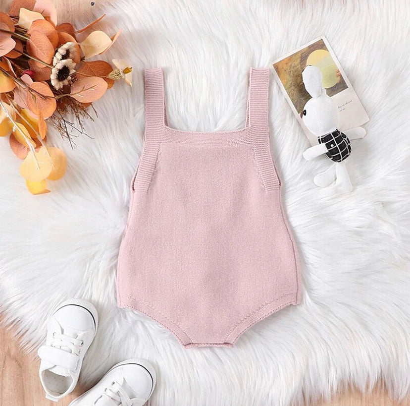 Pink Rabbit Knit Romper