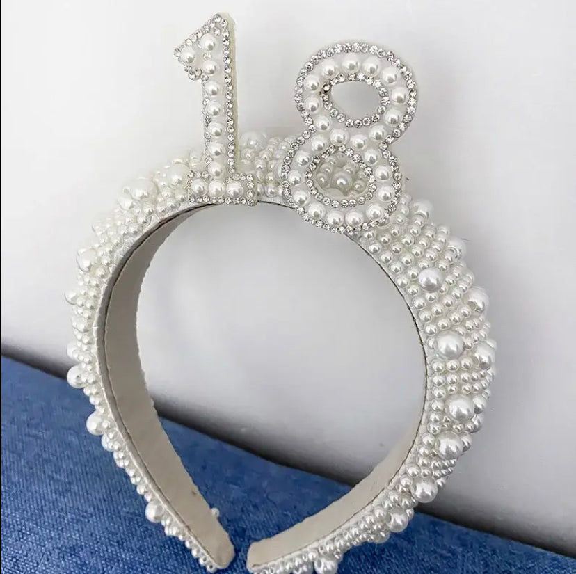 Number Pearl Headband