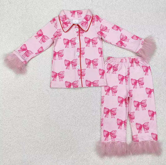 Pink Bow Fluffy PJS