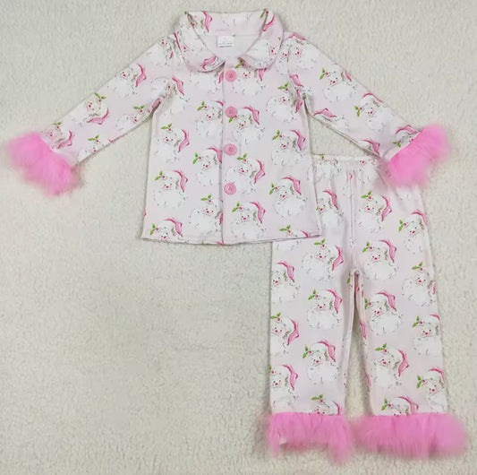 Pink Fluffy Santa PJ