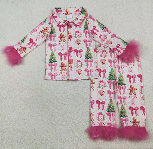 Fluffy Pink Bow PJS