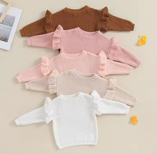 Knit Ruffle Shoulder Jumper