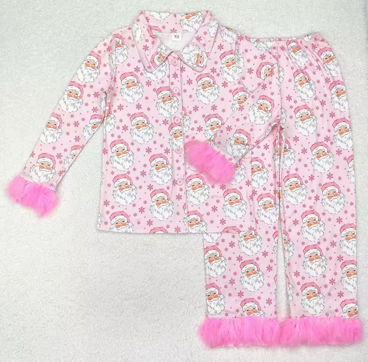 Pink Santa Pyjamas Adult + Child