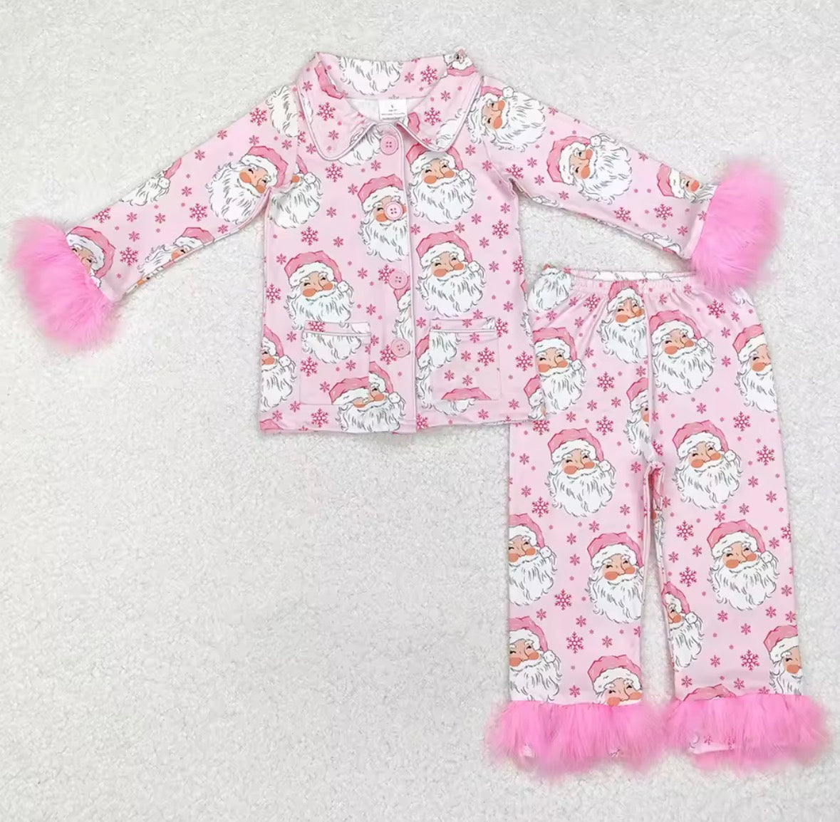 Pink Santa Pyjamas Adult + Child