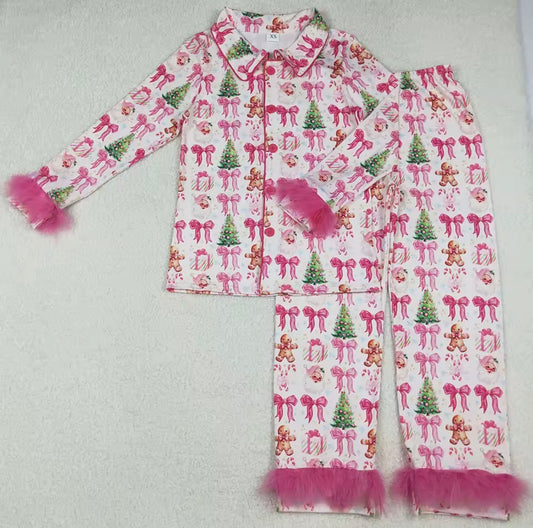 Pink Christmas Bow Pyjamas Adult + Child