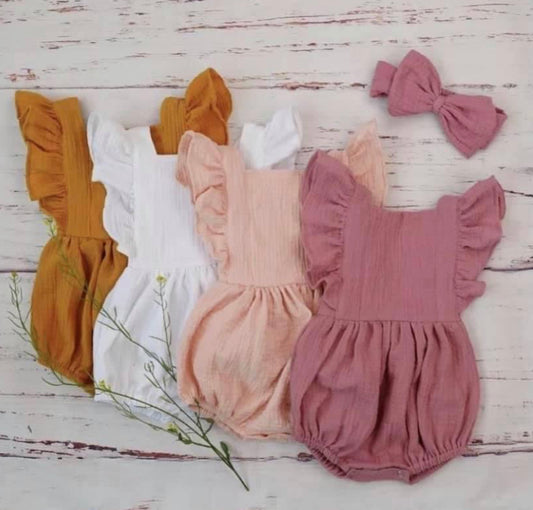 Ruffle Romper With Headband