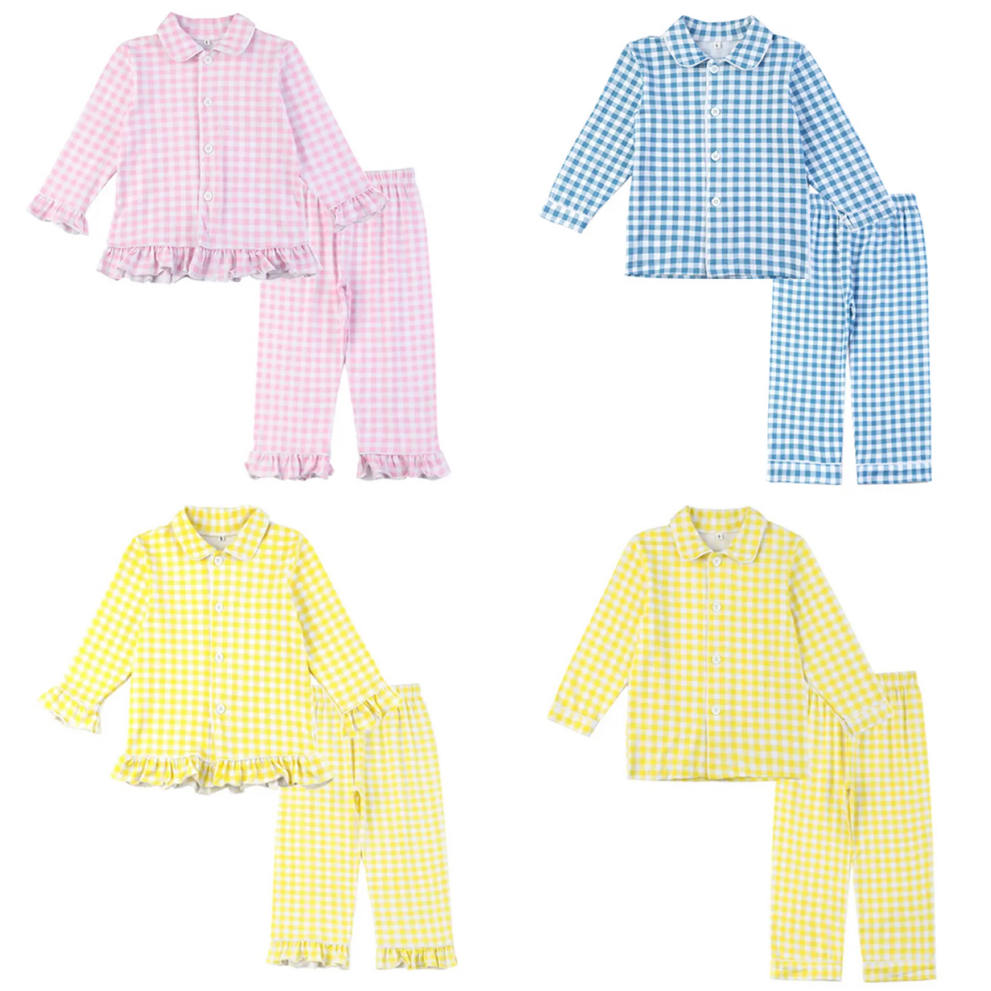 Button Up Gingham Pjs