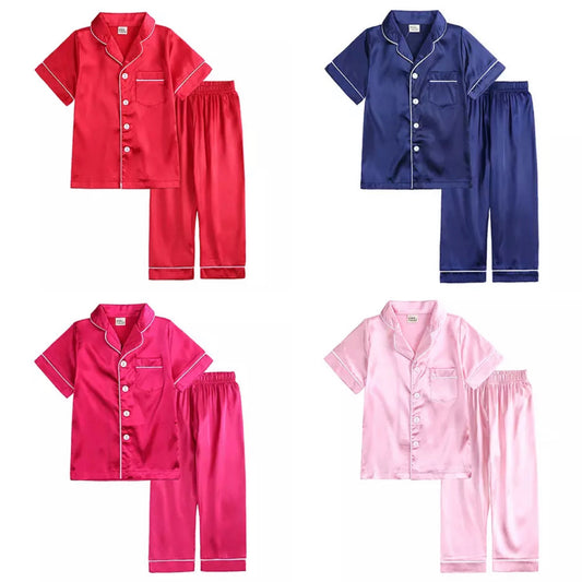 Satin Pjs - Short Top/Long Leg