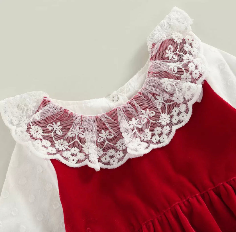 Velvet Lace Romper & Headband