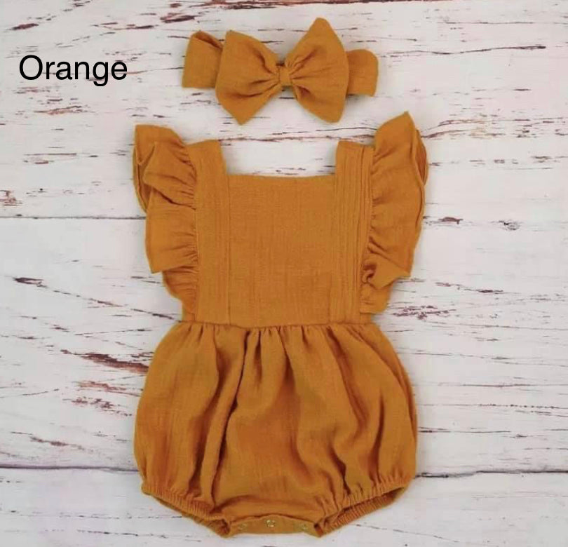 Ruffle Romper With Headband